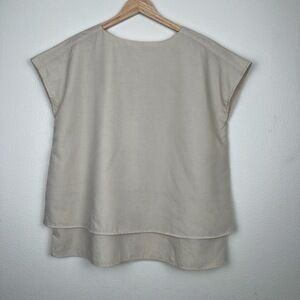 Urban Research Doors Top Womens Size Tan Sleeveless Layered Minimalist Lagenlook